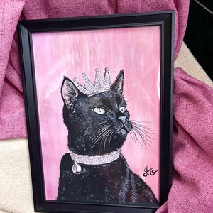 Tablou pictură The Queen Cat/Regina Pisicilor - casă & stil de viață - decorațiuni de casă - picturi murale - tablouri/picturi pe pânză - Artynos.ro