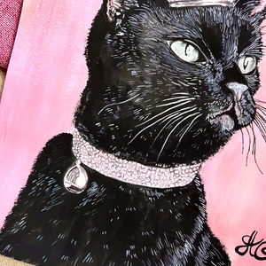 Tablou pictură The Queen Cat/Regina Pisicilor - casă & stil de viață - decorațiuni de casă - picturi murale - tablouri/picturi pe pânză - Artynos.ro