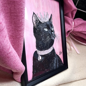 Tablou pictură The Queen Cat/Regina Pisicilor - casă & stil de viață - decorațiuni de casă - picturi murale - tablouri/picturi pe pânză - Artynos.ro