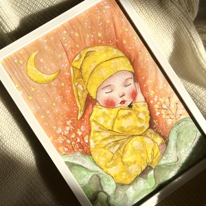 Tablou pictură Cute Baby sleep - casă & stil de viață - decorațiuni de casă - picturi murale - tablouri/picturi pe pânză - Artynos.ro