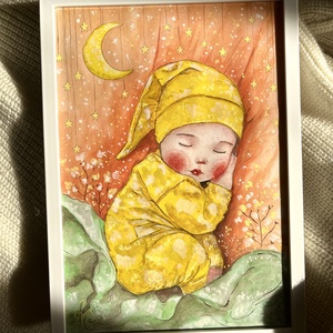 Tablou pictură Cute Baby sleep - casă & stil de viață - decorațiuni de casă - picturi murale - tablouri/picturi pe pânză - Artynos.ro