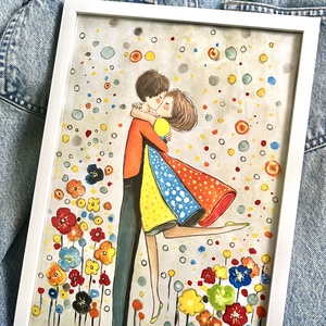 Tablou pictura Love in Color, Casa & Stil de viata, Decoratiuni de casa, Picturi murale, Tablouri/picturi pe panza, Pictura, Pictura realizata manual in guasa. 
 Hartie speciala de 300g/mp. Dimensiune tablou: A4. 
 Tabloul v..., ARTYNOS