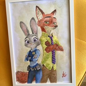 Tablou pictura Zootopia/Zootropolis Judy Hopps si Nick Wilde Disney, Casa & Stil de viata, Decoratiuni de casa, Picturi murale, Tablouri/picturi pe panza, Pictura, ARTYNOS