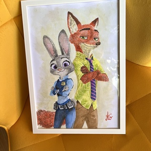 Tablou pictura Zootopia/Zootropolis Judy Hopps și Nick Wilde Disney - casă & stil de viață - decorațiuni de casă - picturi murale - tablouri/picturi pe pânză - Artynos.ro