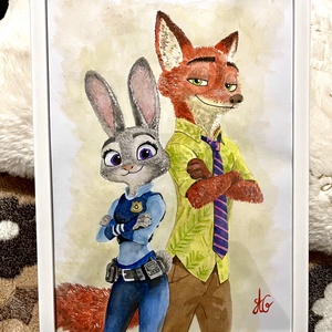 Tablou pictura Zootopia/Zootropolis Judy Hopps și Nick Wilde Disney - casă & stil de viață - decorațiuni de casă - picturi murale - tablouri/picturi pe pânză - Artynos.ro