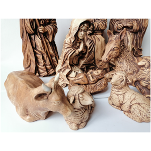 Scenă a Nașterii Domnului din porțelan, vintage, mare, cu figurine înalte de 27 cm - crăciun - decorațiuni de crăciun de casă - decor pentru masă de crăciun - Artynos.ro