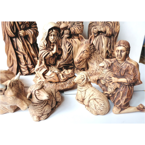 Scenă a Nașterii Domnului din porțelan, vintage, mare, cu figurine înalte de 27 cm - crăciun - decorațiuni de crăciun de casă - decor pentru masă de crăciun - Artynos.ro