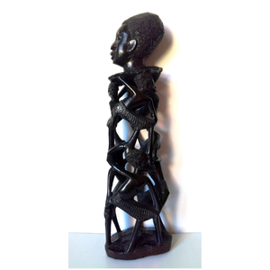 Statuie din abanos sculptata de un sculptor makonde african, Arte vizuale si accesorii , Sculptura, Statuie lemn, Prelucrarea lemnului, Statuie sculptata in Kenya, din abanos adevarat si greu. Tribul Makonde din Kenya este renumit pent..., ARTYNOS