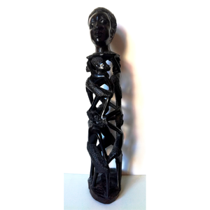 Statuie din abanos sculptată de un sculptor makonde african - arte vizuale și accesorii  - sculptură - statuie lemn - Artynos.ro