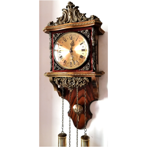 Ceas de perete german vechi si frumos, cu mecanism de 8 zile, Casa & Stil de viata, Decoratiuni de casa, Decoratiuni de pereti, Ceasuri de perete, Prelucrarea lemnului, Prelucrarea metalelor, ARTYNOS