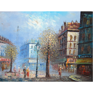 Strada Paris, de pictorița Caroline C. Burnett - arte vizuale și accesorii  - picturi - pictură în ulei - Artynos.ro