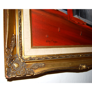 Pisicuță privind pe fereastră, pictură în ulei - arte vizuale și accesorii  - picturi - pictură în ulei - Artynos.ro