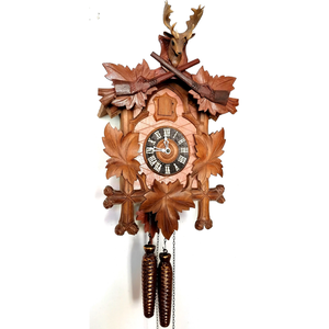 Ceas cu cuc sculptat în Pădurea Neagră cu trofeu de cerb lopătar - casă & stil de viață - decorațiuni de casă - decorațiuni de pereți - ceasuri de perete - Artynos.ro