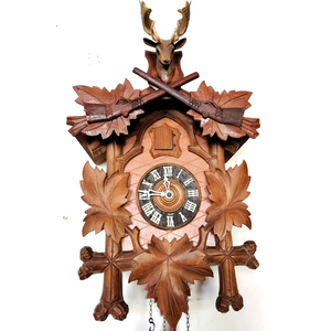 Ceas cu cuc sculptat în Pădurea Neagră cu trofeu de cerb lopătar - casă & stil de viață - decorațiuni de casă - decorațiuni de pereți - ceasuri de perete - Artynos.ro