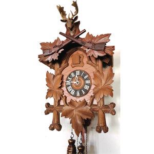 Ceas cu cuc sculptat în Pădurea Neagră cu trofeu de cerb lopătar - casă & stil de viață - decorațiuni de casă - decorațiuni de pereți - ceasuri de perete - Artynos.ro