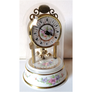 Ceas cu pendul mic și drăguț din porțelan, cu capac de sticlă - casă & stil de viață - decorațiuni de casă - decorațiuni de pereți - ceasuri de perete - Artynos.ro
