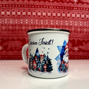 Cană din metal personalizată-Crăciuni fericit - Artynos.ro