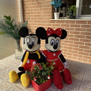 Set croșetat handmade  Mickey și Minnie - jucării și echipamente pentru copii - plușuri - păpușă croșetată, păpușă de pluș - Artynos.ro