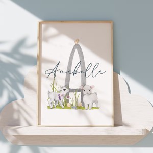 Viața la fermă, decorațiuni de perete, set poster cu monogramă, 3 bucăți -  - Artynos.ro