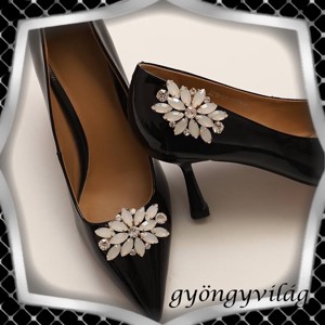Nunta, mireasa, decoratiuni casual pentru pantofi, clip pentru pantofi ES-CK44 alb opal - Artynos.ro