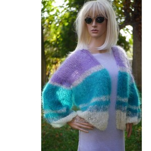 MOHER-BOMBER - cardigan tricotat manual la moda, pulover, Imbracaminte si moda, Haine dama, Hanorace, cardigane, Impletitura, ARTYNOS