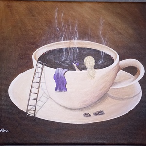 Primul tablou se numeste My time/ Al doilea tablou se numeste  Macarons , Arte vizuale si accesorii , Picturi, Pictura acrilica, Pictura, ARTYNOS