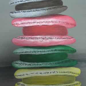 Primul tablou se numește My time/ Al doilea tablou se numește  Macarons  - arte vizuale și accesorii  - picturi - pictură acrilică - Artynos.ro