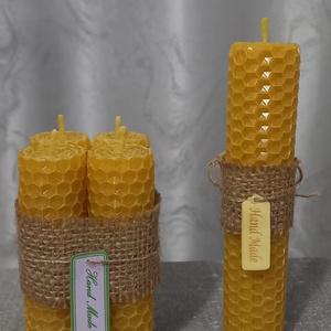 Lumanare rulata din ceara de albine  - accesorii nuntă - materiale decor pentru nuntă - lumânări de nuntă și suport lumânări - Artynos.ro