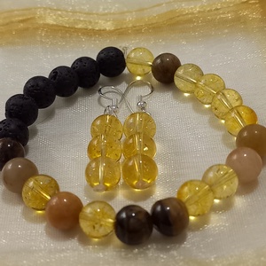 Cercei si set de cercei si bretara din pietre semipretioase  - Artynos.ro