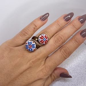 Inel vintage din cupru cu cusatura manuala - reglabil - Artynos.ro