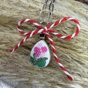 Lantisor cu pandantiv cusut, Bijuterii, Coliere, Coliere cu pandative, Broderie, ARTYNOS