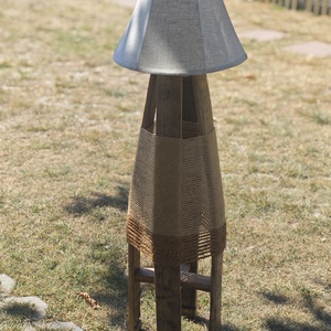Lampă de podea artizanală din lemn de butoi reciclat - casă & stil de viață - lămpi și corpuri de iluminat - lămpi de podea - Artynos.ro