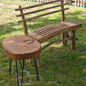 Bancă rustică cu spătar - casă & stil de viață - accesorii pentru casă și grădină - mobilier și bănci de grădină  - Artynos.ro