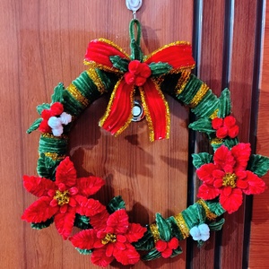 Coronita de Craciun, Casa & Stil de viata, Decoratiuni de casa, Accesorii florale, Coronite decor, , Coronita superba de Craciun realizata manual din sarma plusata , ARTYNOS