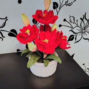 Ghiveci decorativ handmade , Casa & Stil de viata, Decoratiuni de casa, Accesorii florale, Buchete de flori, Aranjament de flori, Ghiveci decorativ 3 din sarma plusata,un cadou deosebit pentru orice ocazie., ARTYNOS