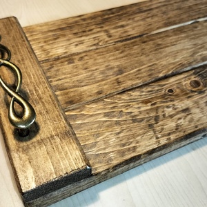 Tavă din lemn cu mânere din lemn - handmade - Artynos.ro