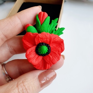 Broșă cu maci - bijuterii - broșe - Artynos.ro
