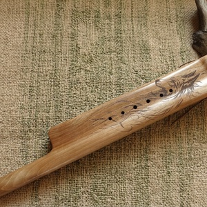 Fluier triplu amerindian WolfPack, Carti si creatii cu tematica muzicala, cadouri, Instrumente artizanale si muzicale, Prelucrarea lemnului, ARTYNOS