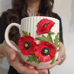 Cană cu maci, Casă & Stil de viață, Accesorii pentru echipamente de bucătărie, Accesorii de servire, Căni, Altele, ARTYNOS