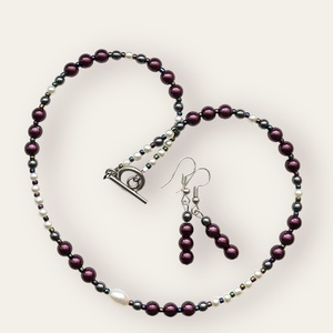 Set handmade Purple pearls - Artynos.ro