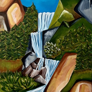 Tablou original abstract 50x70cm - Cascada Cailor, Casă & Stil de viață, Accesorii pentru decorat casa, Picturi murale, Tablouri/picturi pe pânză, Pictură, ARTYNOS