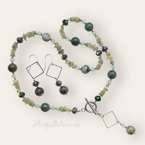 Set handmade Agate verzi - Artynos.ro