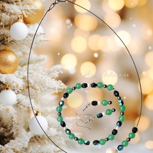 Set handmade Zana verde - bijuterii - seturi de bijuterii - Artynos.ro