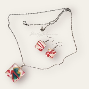 Set handmade cu sticlă pictată Inimă verde - Artynos.ro