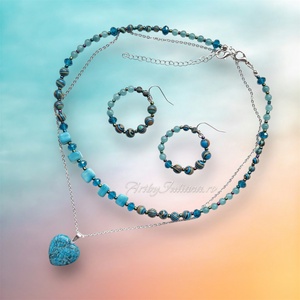 Set handmade pietre semiprețioase Culorile mării - bijuterii - seturi de bijuterii - Artynos.ro