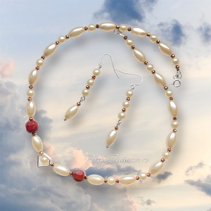Set handmade perle și pietre semiprețioase Diamante și perle - Artynos.ro