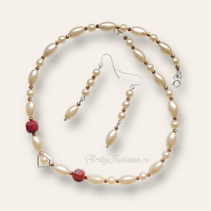 Set handmade perle și pietre semiprețioase Diamante și perle - bijuterii - seturi de bijuterii - Artynos.ro