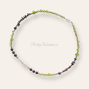 Colier handmade cu pietre semipretioase si argint Flori de primăvară - bijuterii - coliere - coliere cu mărgele - Artynos.ro