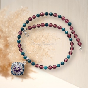 Colier handmade cu pietre semipretioase Vacanță în Malta - Artynos.ro