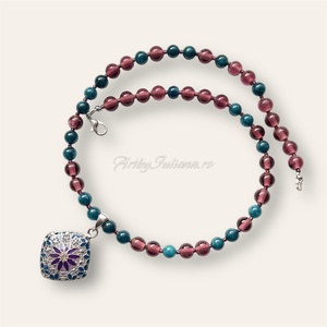 Colier handmade cu pietre semipretioase Vacanță în Malta - bijuterii - coliere - coliere cu mărgele - Artynos.ro
